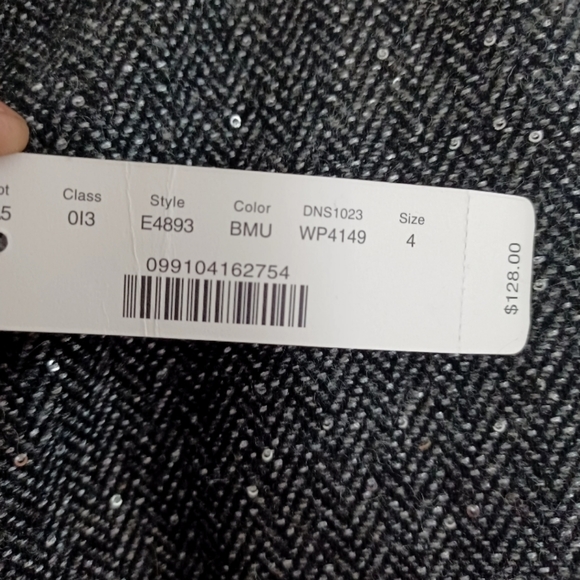 NWT J.crew Perfect Party with Lace Trim Sparkly Pencil Skirt Grey & Black size 4 - Picture 13 of 14